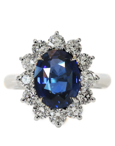 London sapphire engagement ring inspired by Kate Middleton and Lady Di