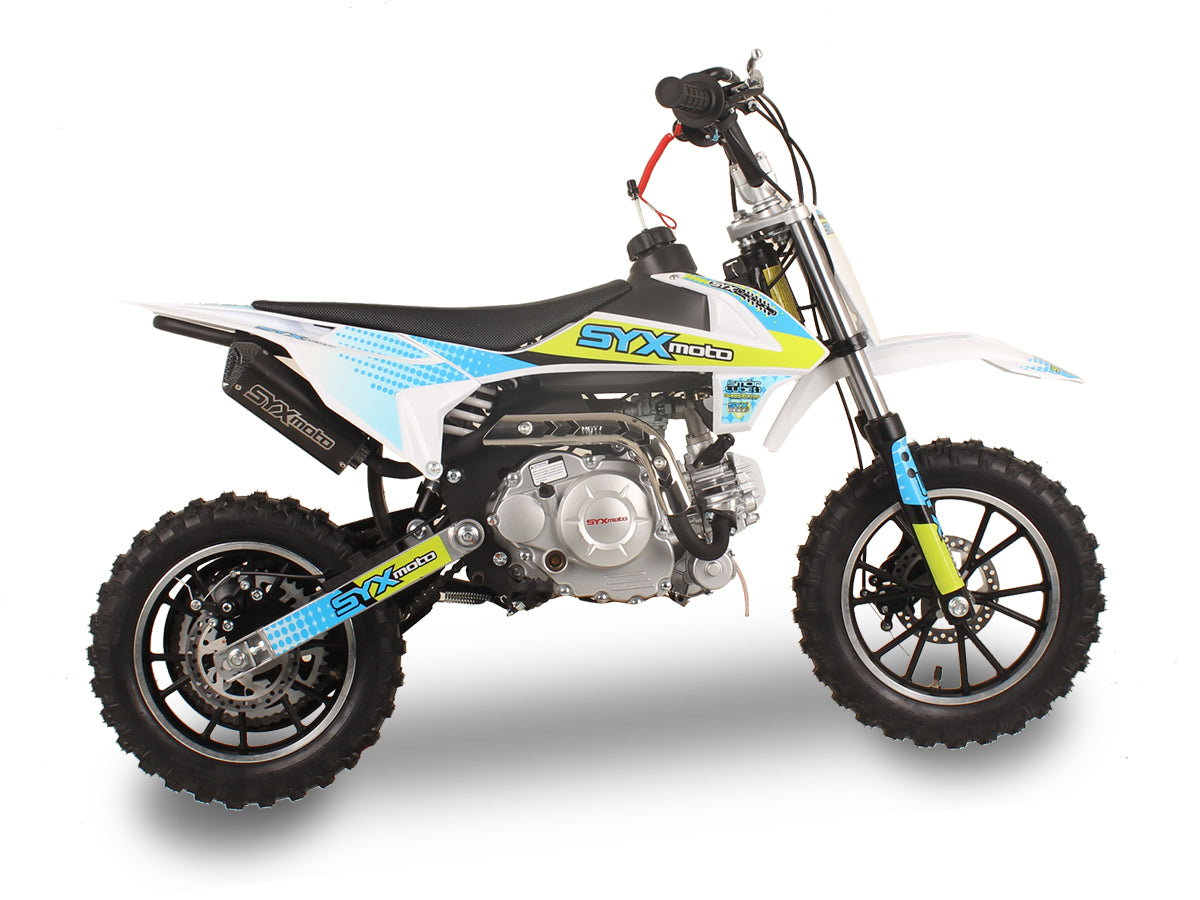 Syx Moto Tearoff 60cc Electric Start Mini Dirt Bike Yellowblue