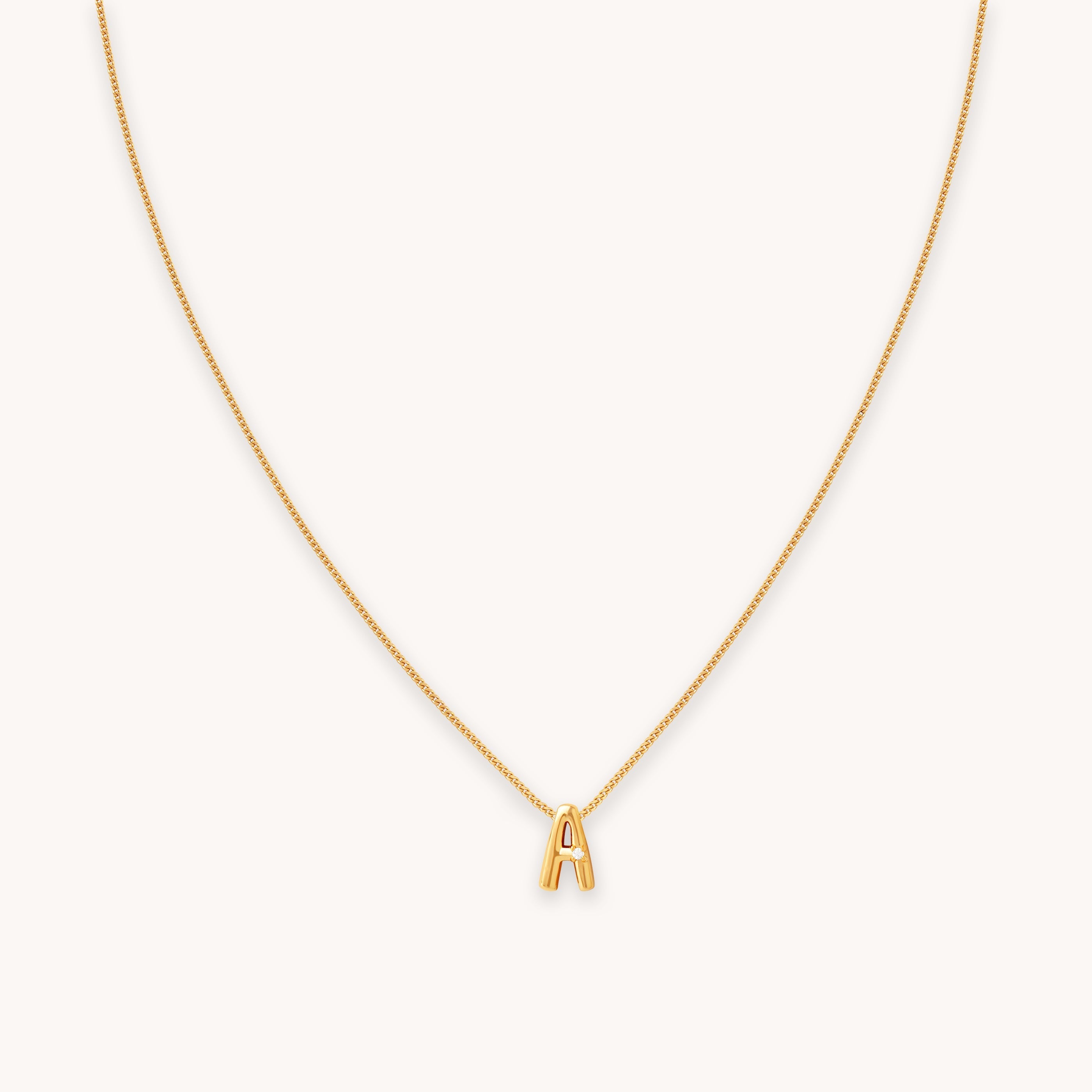 A Gold Initial Pendant Necklace | Astrid & Miyu Necklaces