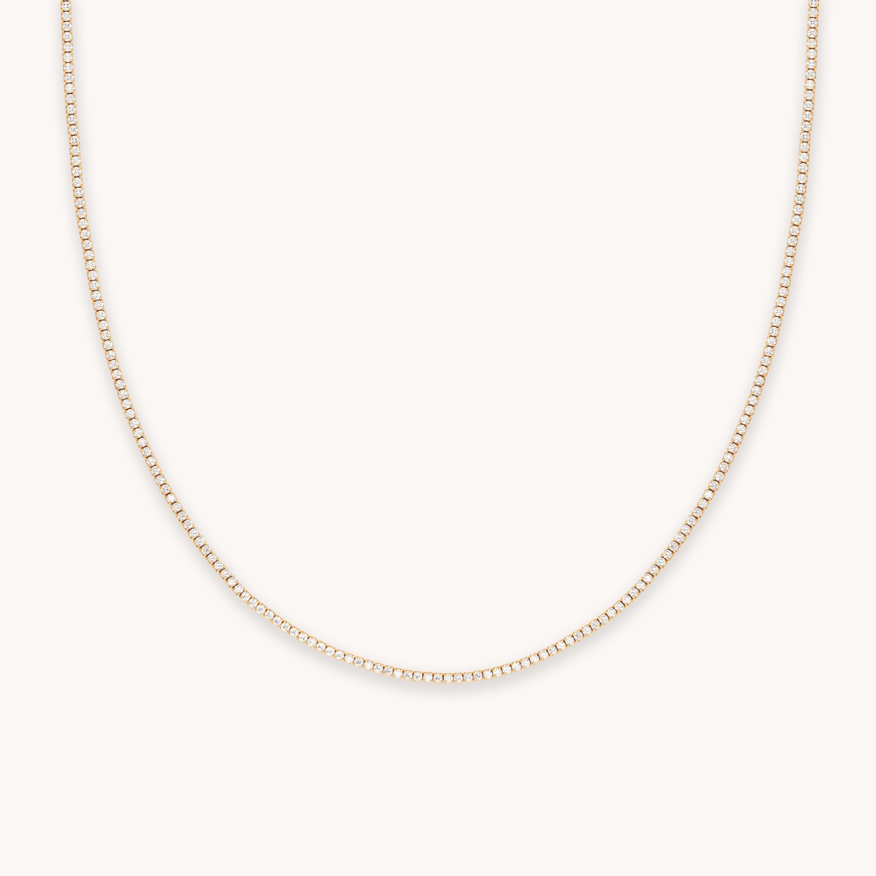Gold Tennis Chain Necklace | Astrid & Miyu Necklaces