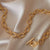 Textured Oval Link T-Bar Bracelet in Gold