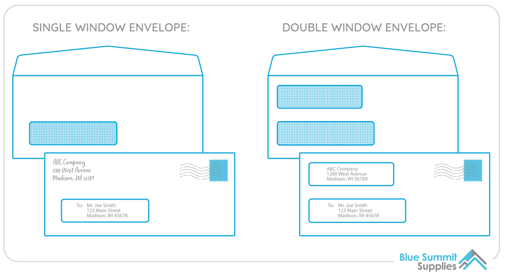 Number 10 Envelopes with Windows Diagram
