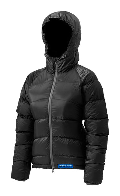 womens black down jacket with hood