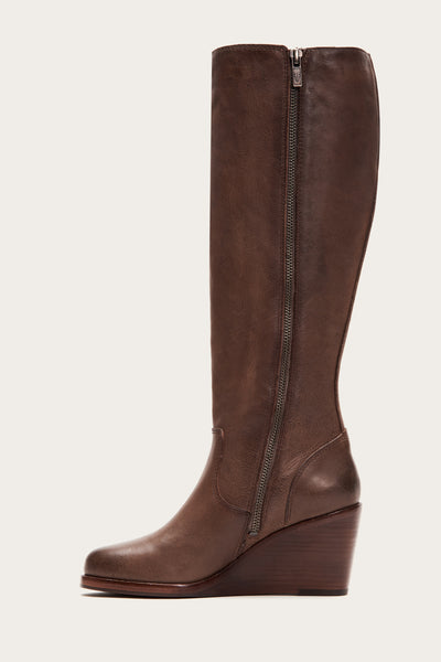 frye wedge tall boots