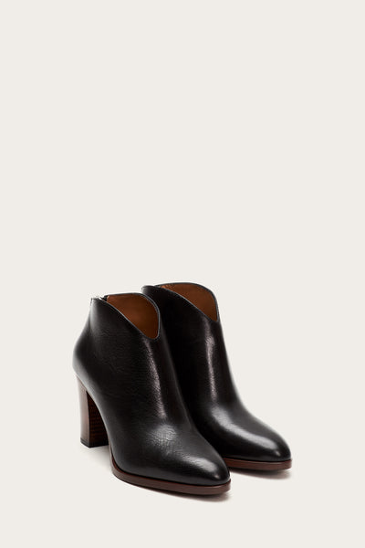 frye block heel leather booties