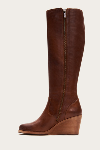 frye emma wedge tall boots