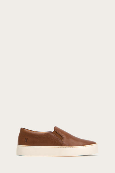 frye leather slip on shoes