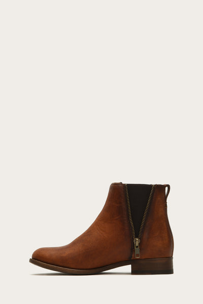 frye carly double zip bootie