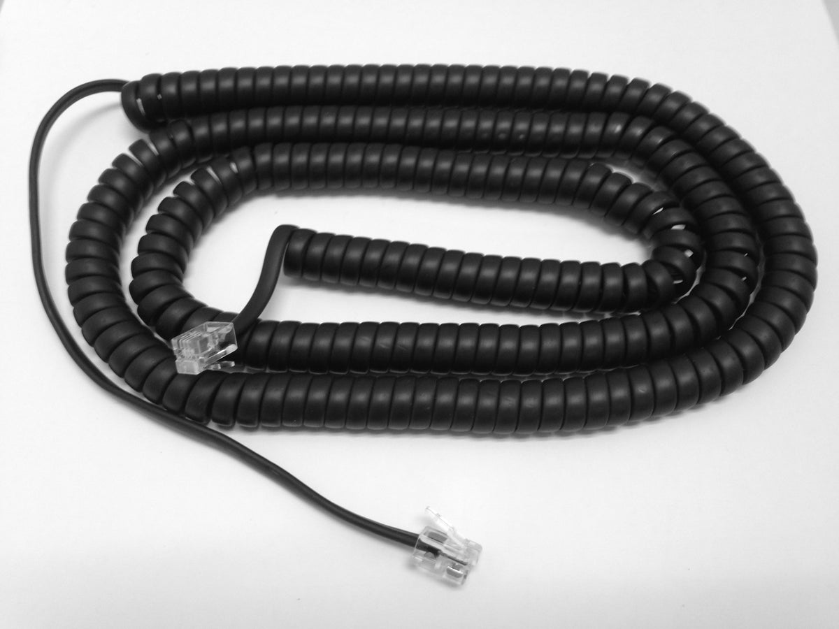 Yealink Charcoal Gray 25 Ft Handset Cord SIP T-Series Phone LONG Coil Curly VoIP 