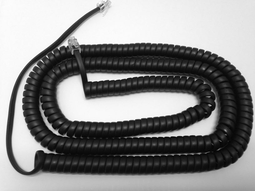 NEW 12 Foot Handset Curly Cord Samsung Falcon iDCS 8D 18D and 28D phone Black 