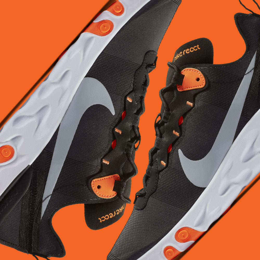 Nike React Element 55 Black Orange 