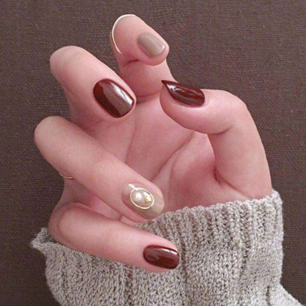 New Year Wine Velvet Magic Press On Nail Manicure Flamingo