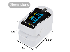 zacurate pulse oximeter 500E dimensions of the product