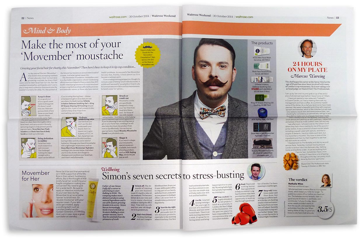 King of Shaves Shave Oil in Waitrose Weekend’s feature on Movember