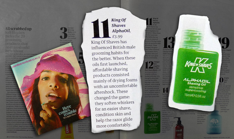 King of Shaves Shave Oil was one of Sali Hughes “top 25 men's grooming products”.