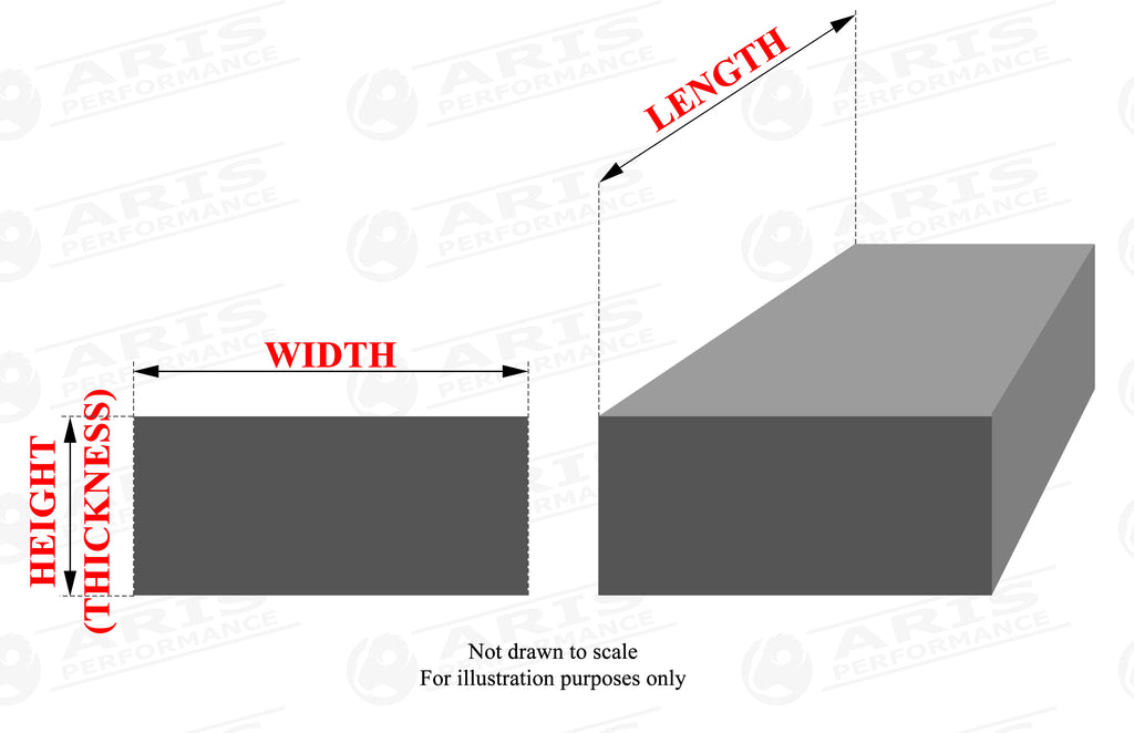 silicone foam seal size chart