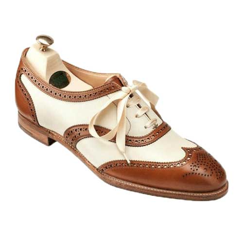 Two Tone Oxford Wingtip Leather Lace-Up 