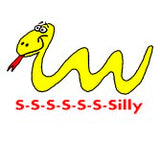 T-shirt design showing a yellow snake with the word "silly" under it.