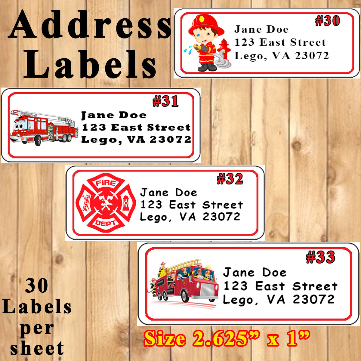 Party Labels Favor Labels Firefighter Labels Gift Tag Personalized Labels Fire Truck Labels Birthday Personalized Stickers