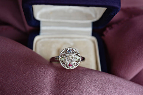 Custom mother ring with birthstones