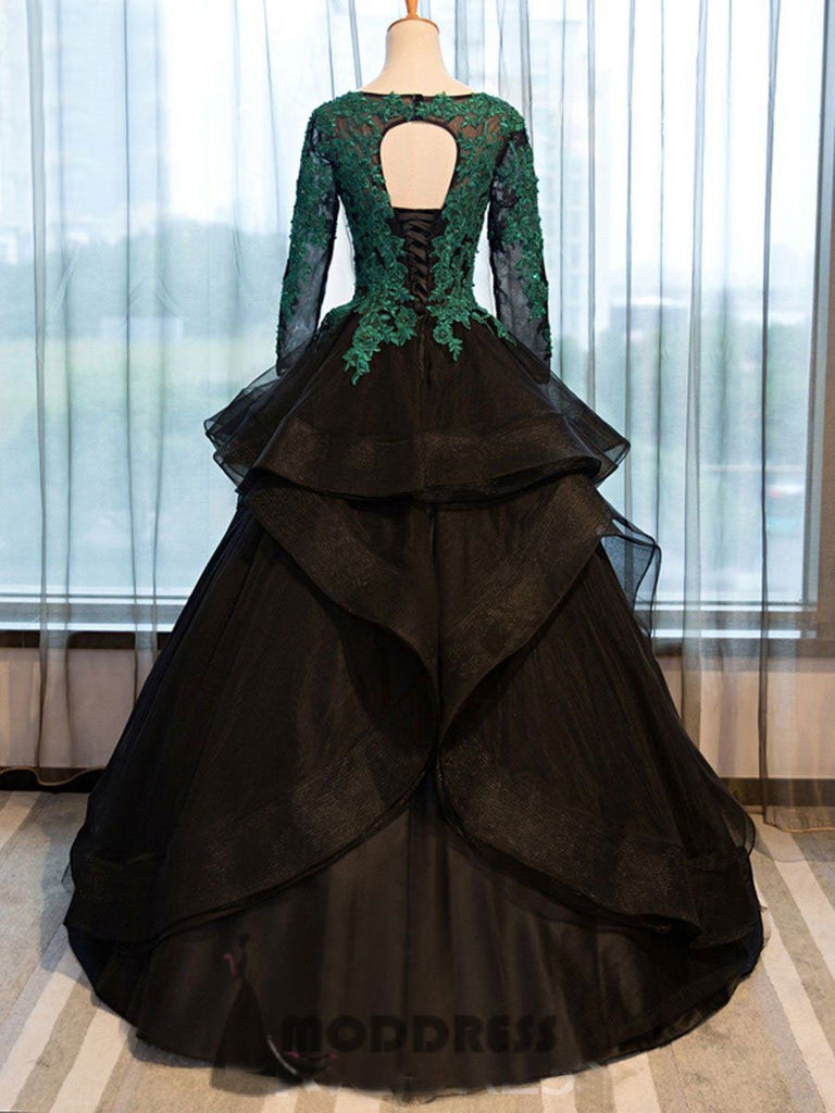 black long gown with sleeves