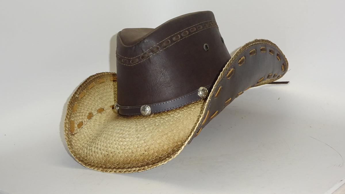 Straw Cowboy Hat OUTLAW LEATHER by 