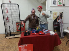 Brian with David of Everybody Hit batting cage during a baseball trivia event in December 2013