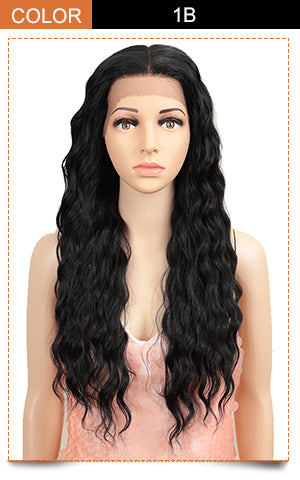 13*4 synthetic lace frontal wig black color