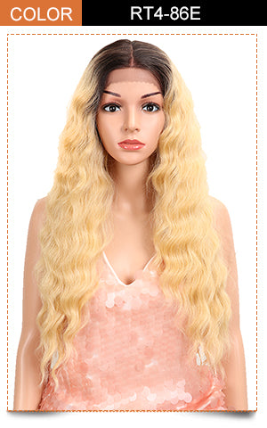 13*4 symtjetic lace frontal wig blonde color