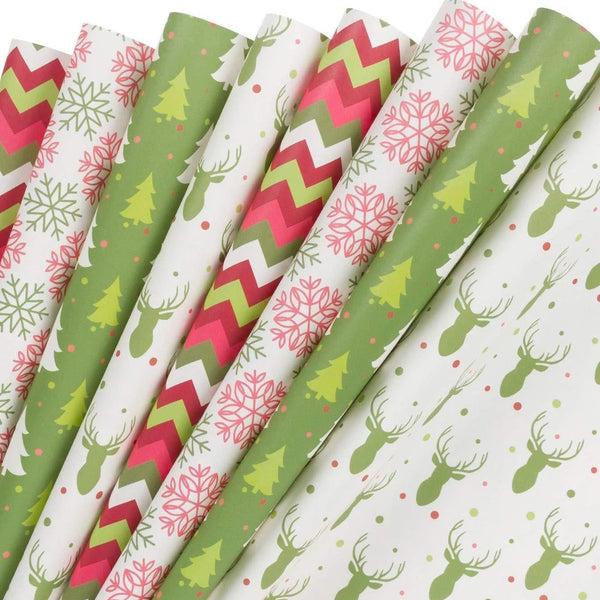 pink and green christmas wrapping paper