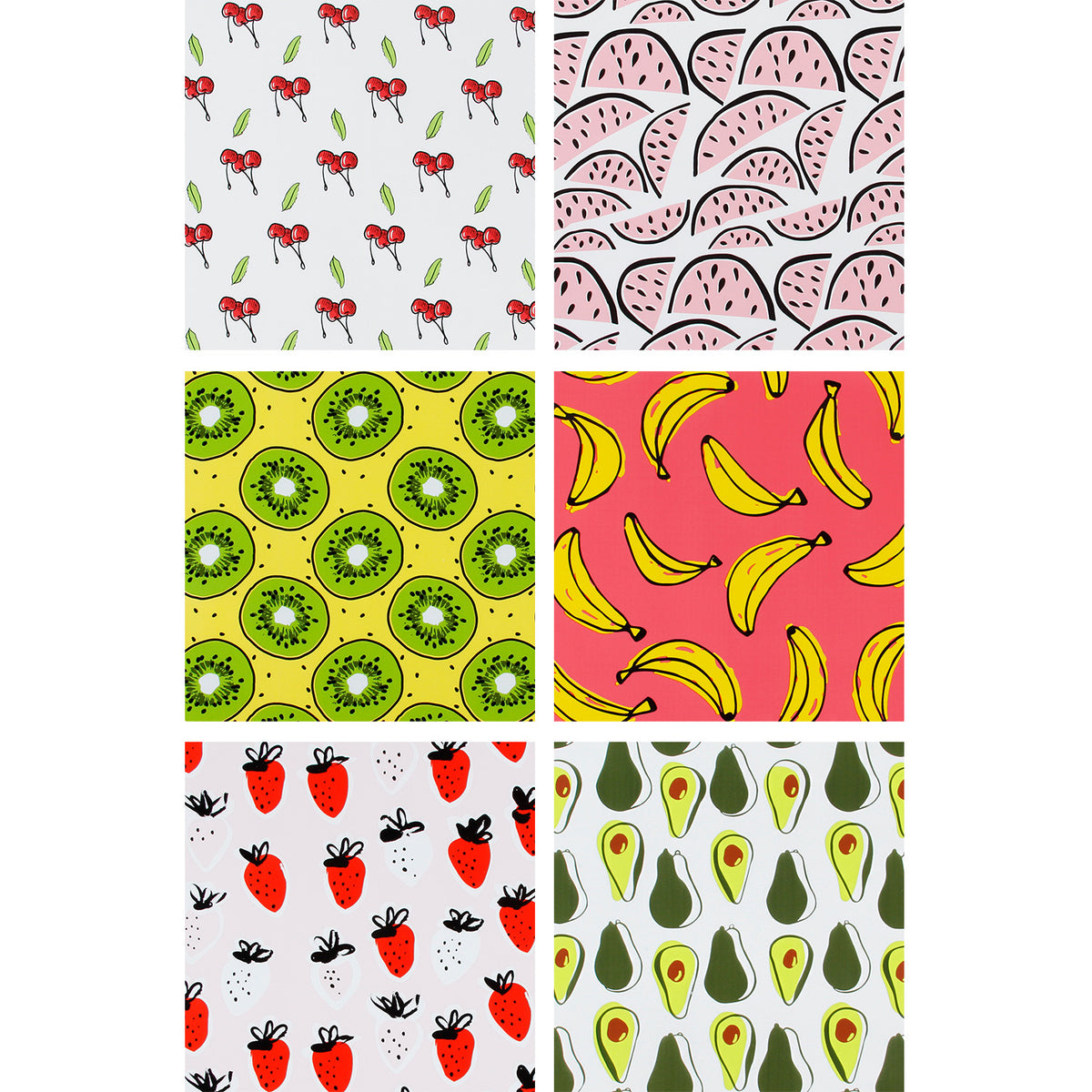 Fruit Gift Wrapping Paper Roll 6 Rolls/ Set