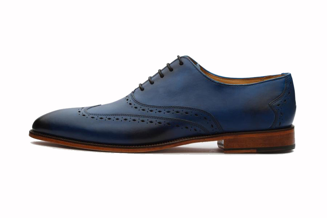 blue leather oxfords
