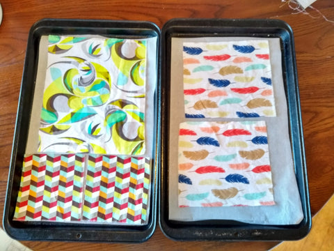 Beeswax wraps on cookie trays