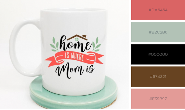 Mug that says "Home is where Mom is"