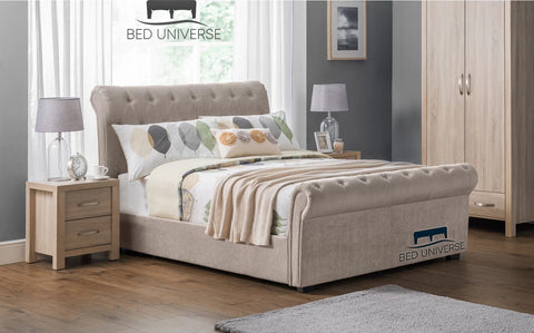 Chesterfield Sleigh Bed Frame Cream 