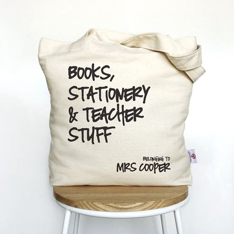 Personalised Canvas Tote Bag for Teachers End Of Year Gift 2019