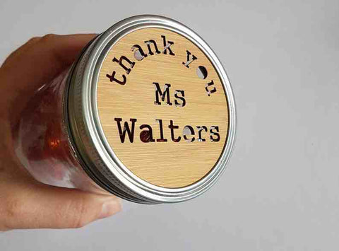 Teacher Thank you customised mason jar