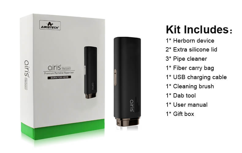 Airistech Herborn Dry Herb Vaporizer Package Contents