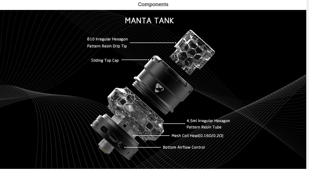 Advken Manta Mesh Tank 4.5ml 24mm Components