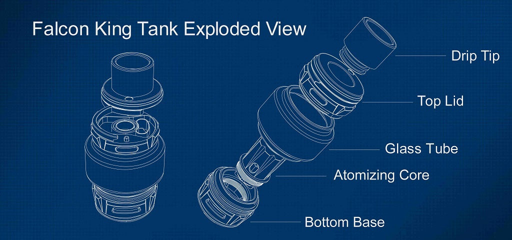 Horizon Falcon King Tank 6ml Exploded View