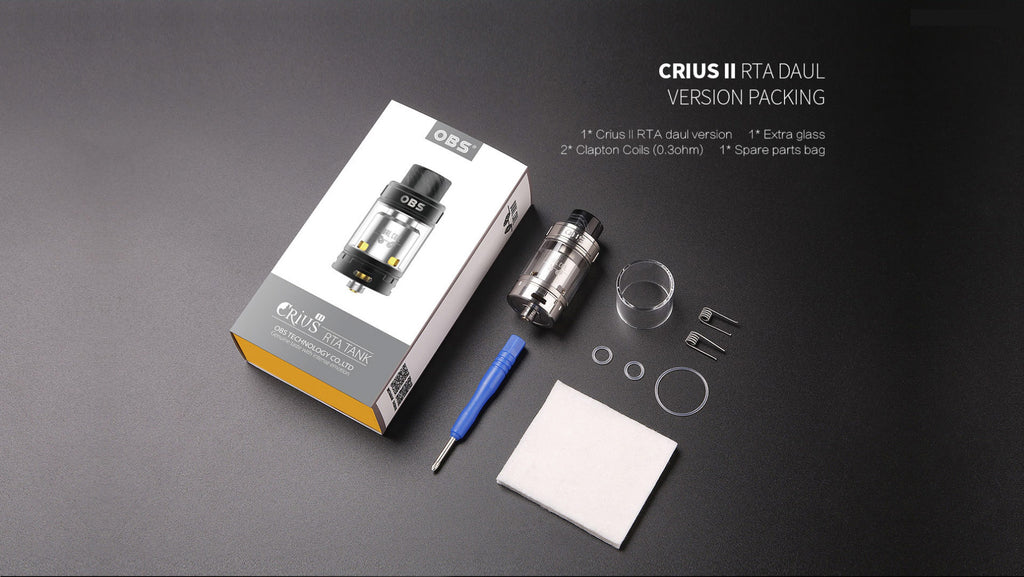 OBS Crius II RTA Daul Coil Version Package Contents