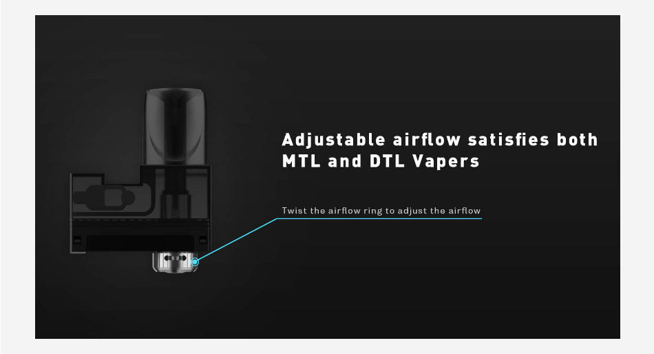Rincoe Tix Vape Pod System Starter Kit Adjustable Airflow Satisfies Both MTL and DTL Vapers