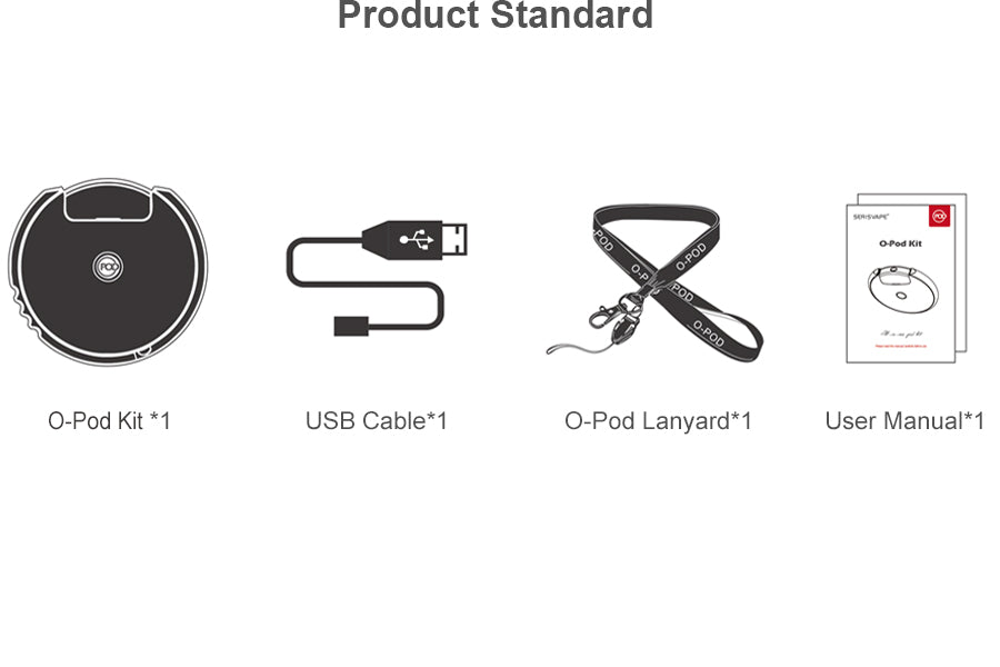 Serisvape O-POD Vape Pod System Standard Pakcage Includes