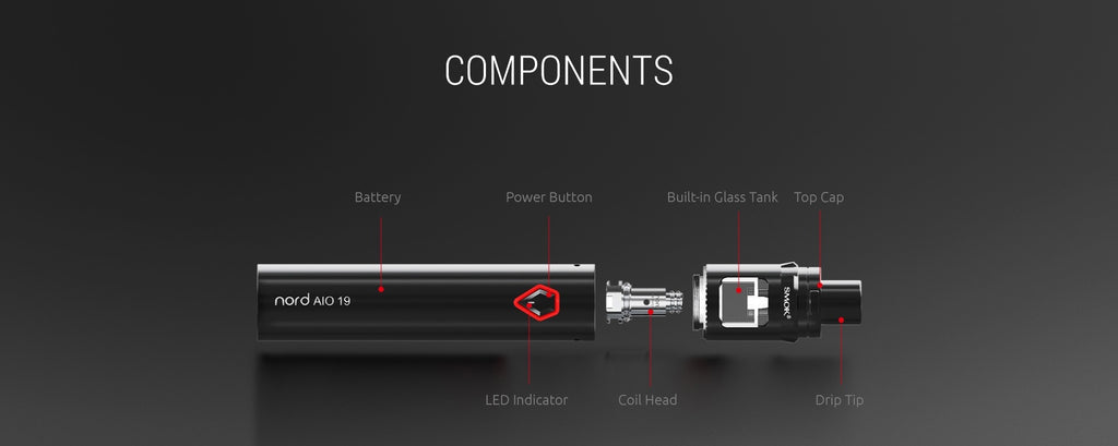 Smok Nord AIO 19 Vape Pen Kit Components