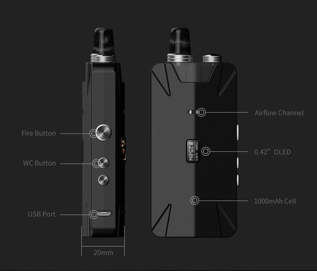 Thunderhead Creations Tauren X Vape Pod System Starter Kit RBA Version Components - 1000mAh 2ml