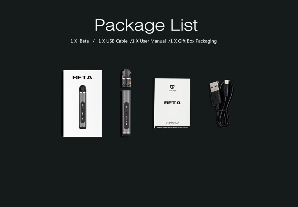 Think Vape Beta Vape Pod System Package List