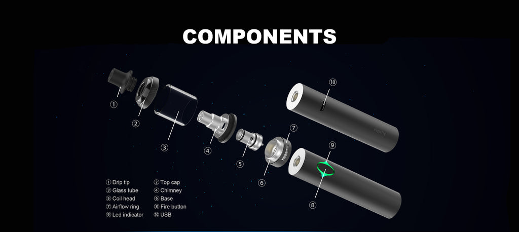 Vapefly Galaxies MTL Vape Pen Kit Components
