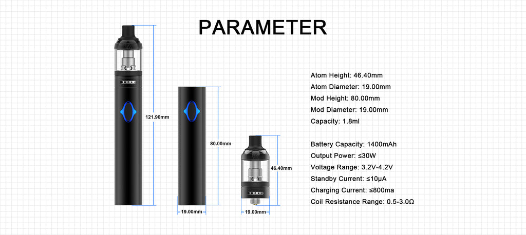 Vapefly Galaxies MTL Vape Pen Kit Parameter