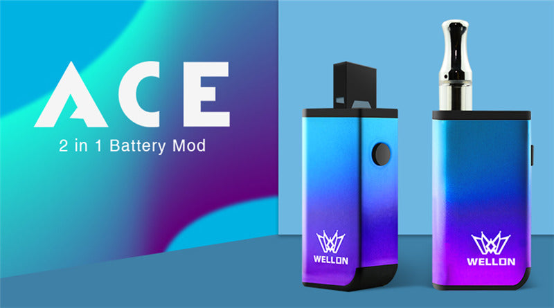 WELLON ACE 2-in-1 VV Box Mod 400mAh Compatible with JUUL Pod & 510 Tank