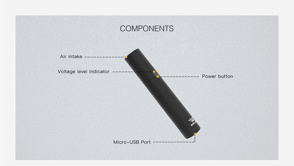 WELLON STAN Vape Pen Battery 650mAh Components